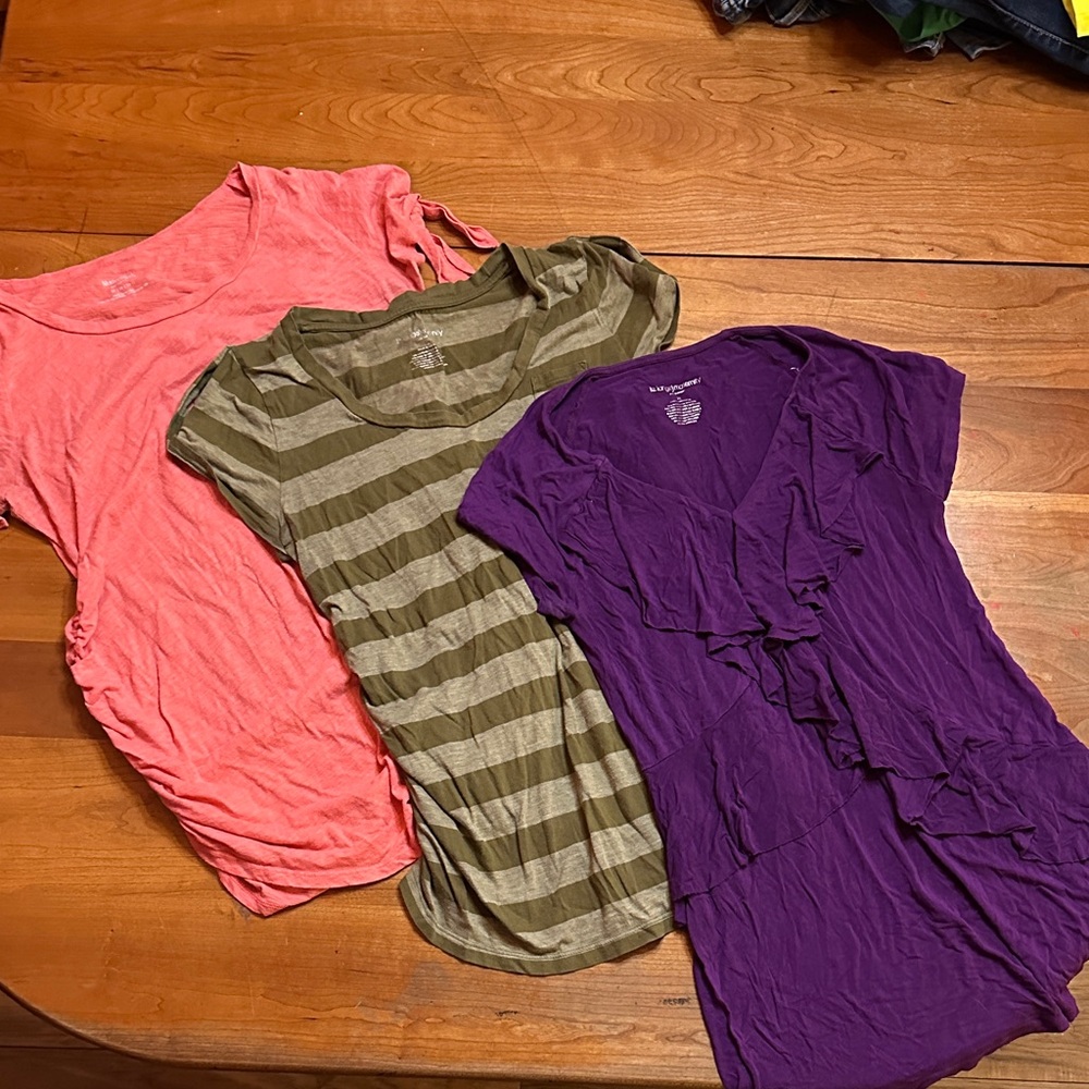 Stylish Women's maternityTops Set - short sleeve, Pink, Green, and Purple